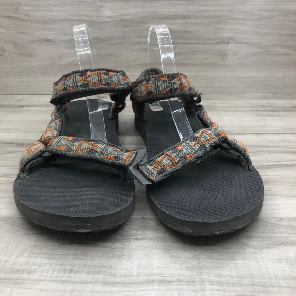 Teva Sandals Mens 13 Original Gray Nylon Webbing Hook and Loop Outdoor Shoes